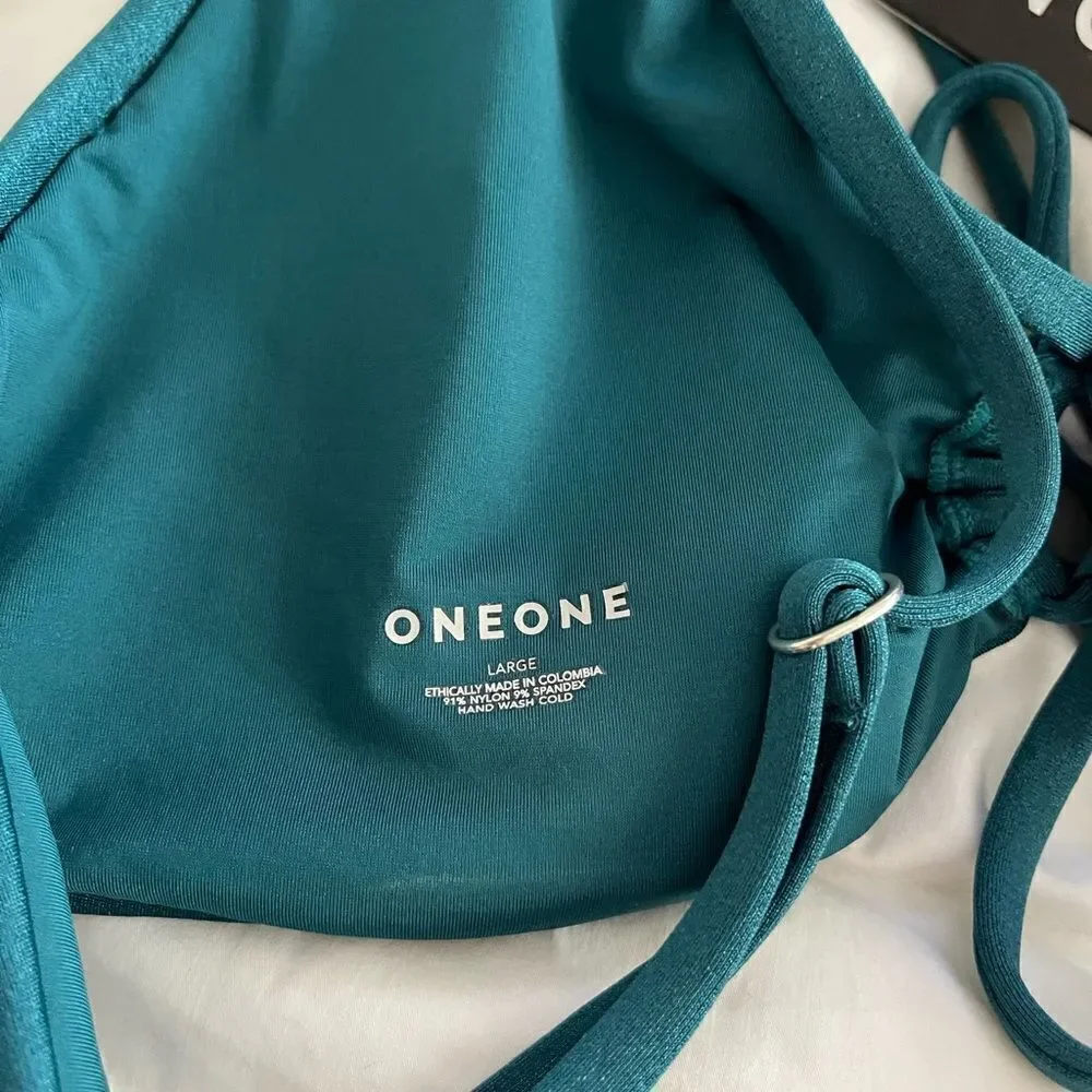 ONEONESWIMWEAR maggie green bikini top in emerald